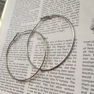 Everyday Hoop Silver Earrings 2”
